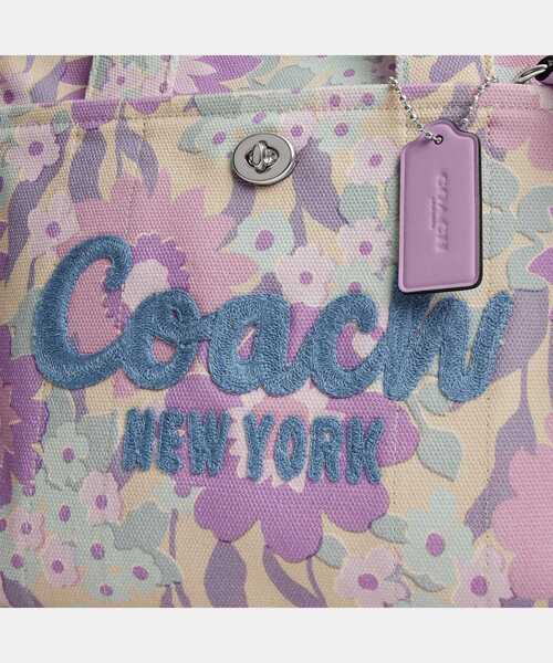 Coach●カーゴ トートバッグ フローラル プリント Ivory Purple COACH トートバッグ カーゴ トート バッグ・フローラル プリント
