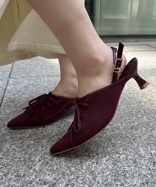 Velour Pointed Mule ミュール　パンプス loin nuit パンプス lace up sneaker mule / レースアップ