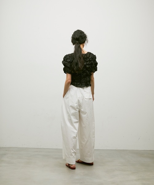 tシャツ Shirring bubble top / シャーリングバブルトップス