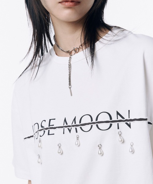 JOSE MOON tシャツ JOSEMOON LOGO OVER TSHIRT with PEARL