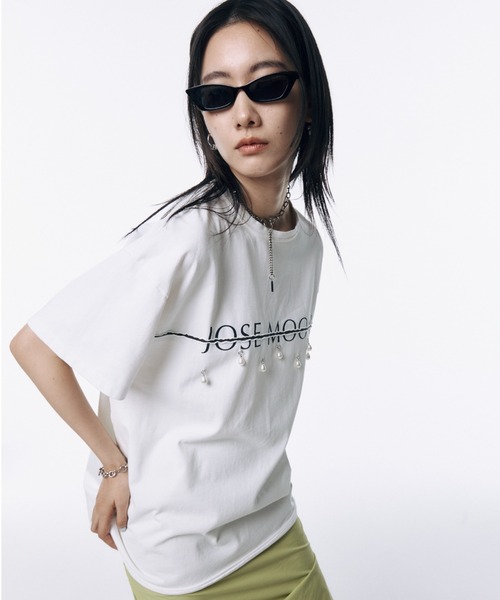 josemoon Tシャツ JOSE MOON tシャツ JOSEMOON LOGO OVER TSHIRT with PEARL