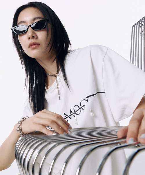 JOSE MOON tシャツ JOSEMOON LOGO OVER TSHIRT with PEARL
