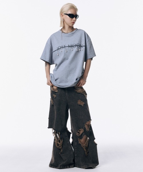 josemoon Tシャツ JOSE MOON tシャツ JOSEMOON LOGO OVER TSHIRT with PEARL