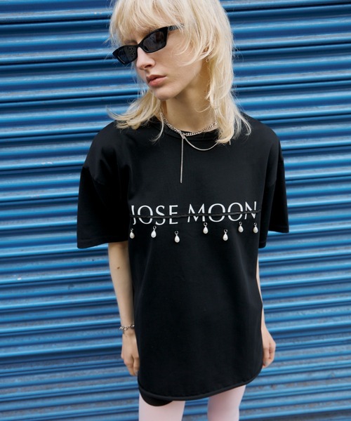 JOSE MOON tシャツ JOSEMOON LOGO OVER TSHIRT with PEARL