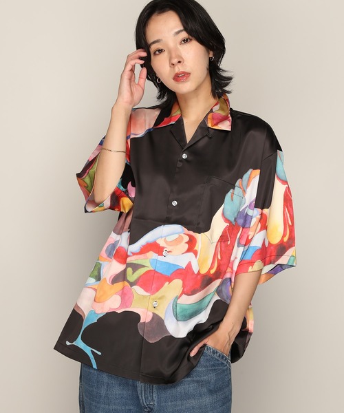 NUJABES ヌジャベス 半袖Tシャツ Aruarian Dance プリント NUJABES ヌジャベス 半袖Tシャツ Aruarian Dance プリント