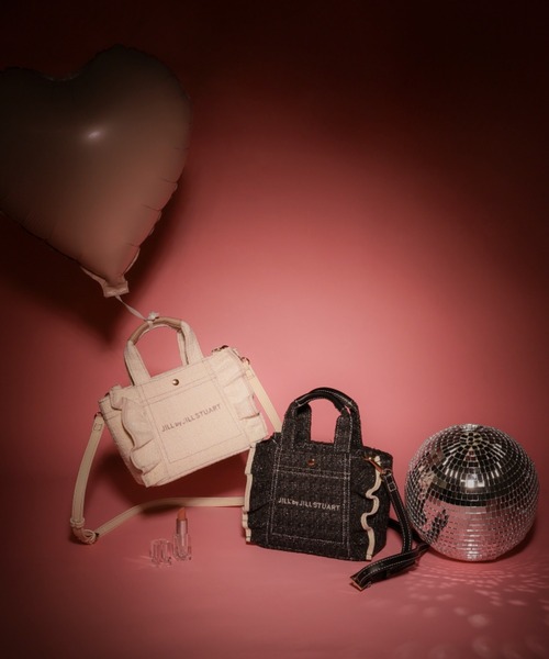 すぐ届く【JILL by JILL】可愛い チドリ ツイード フリル トート チドリツイードフリルトートバッグ | JILL by JILL STUART（ジル