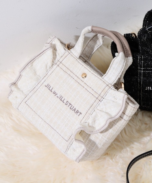 すぐ届く【JILL by JILL】可愛い チドリ ツイード フリル トート チドリツイードフリルトートバッグ | JILL by JILL STUART（ジル