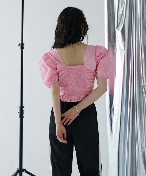 「miette」 半袖ブラウス FREE ピンク レディース_画像8