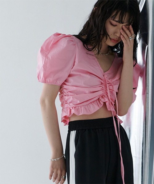 「miette」 半袖ブラウス FREE ピンク レディース_画像9