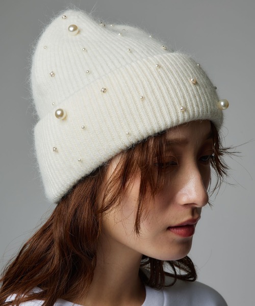 Narcissus（ナルシス） ニット帽 ニットキャップ パールスマイル