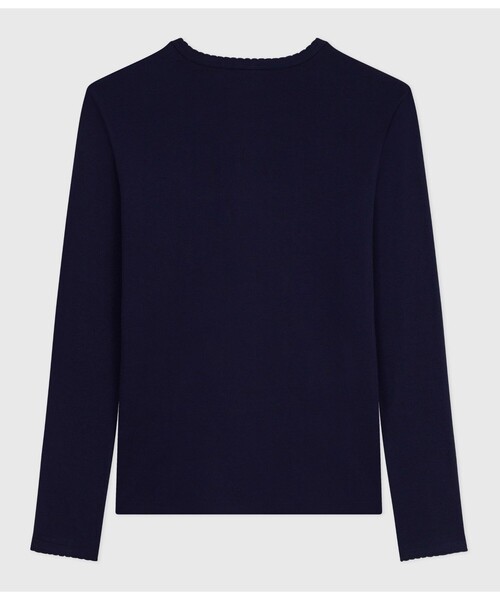 PETIT BATEAU（プチバトー） tシャツ ポワンココットクルーネック長袖