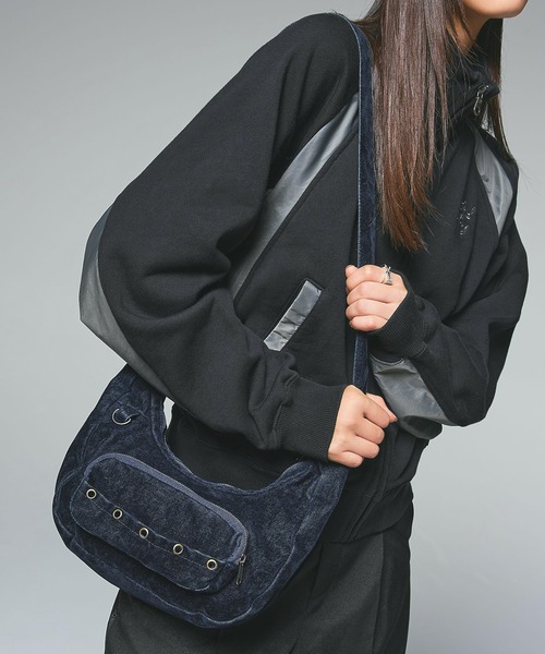 X-girl（エックスガール） ショルダーバッグ バッグ FLOCKED DENIM BAG