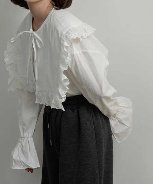 シャツ/ブラウス(長袖/七分) lawgy original2way sheer blouse lawgy - lawgy original 2way sheer blouse ブラウス の通販 by