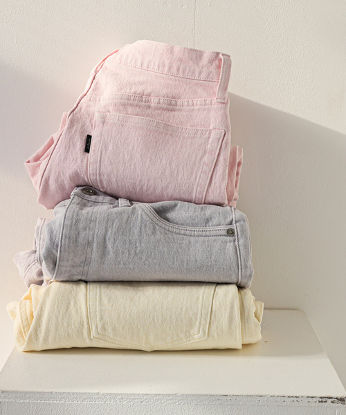 「SLOBE IENA」 デニムパンツ 38 ピンク レディース_画像3