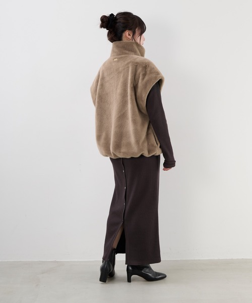 【早い者勝ち！】MICA&DEAL スタンドカラーファーダブルジップベスト MICA&DEAL（マイカアンドディール） コート アウター スタンドカラー