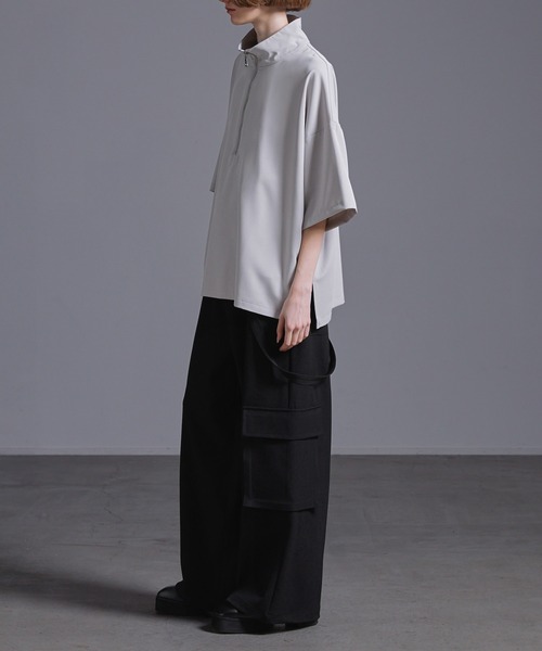 「Loose/ルース」 7分袖シャツ L ライトグレー メンズ_画像5