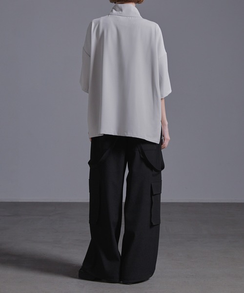 「Loose/ルース」 7分袖シャツ L ライトグレー メンズ_画像6