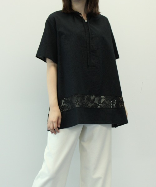 「MB mint breeze」 半袖ブラウス L ブラック レディース_画像3