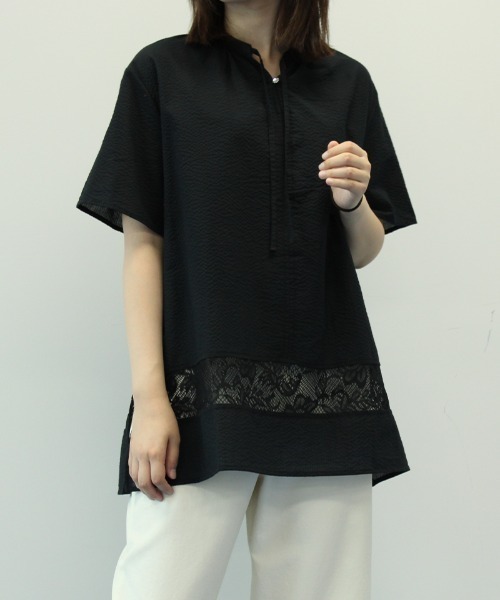 「MB mint breeze」 半袖ブラウス L ブラック レディース_画像4