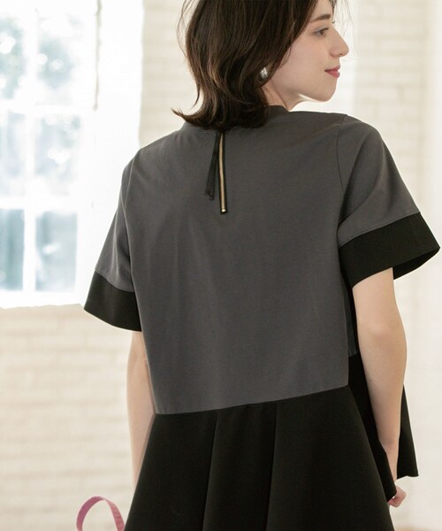 「OPAQUE.CLIP」 半袖カットソー 00 チャコール レディース_画像6