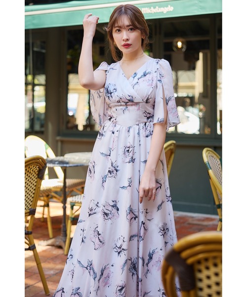 her lip to 花柄ワンピース Her lip to 花柄長袖ワンピース M ブラック レディース : ZOZOTOWN