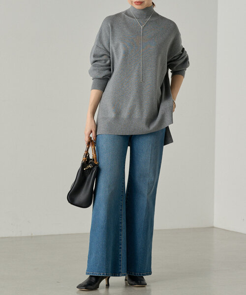 「LOUNGEDRESS」 長袖ニット FREE グレー レディース_画像9