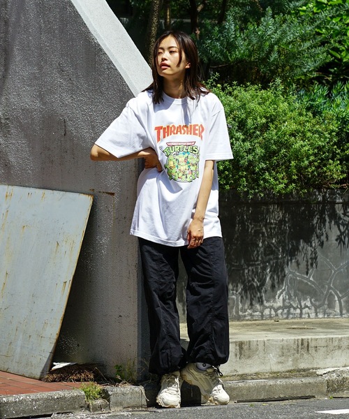 「THRASHER」 半袖Tシャツ「NINJA TURTLESコラボ」 LARGE ホワイト メンズ_画像2
