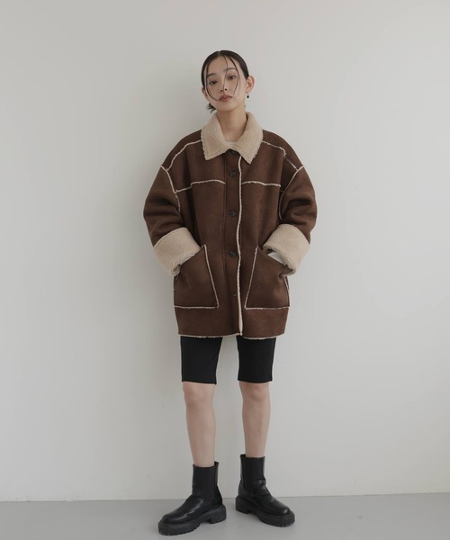 hellam（ヘラム） ムートンコート ボアコート ムートンボア