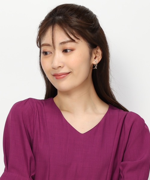 「MISCH MASCH」 半袖ワンピース S パープル レディース_画像3