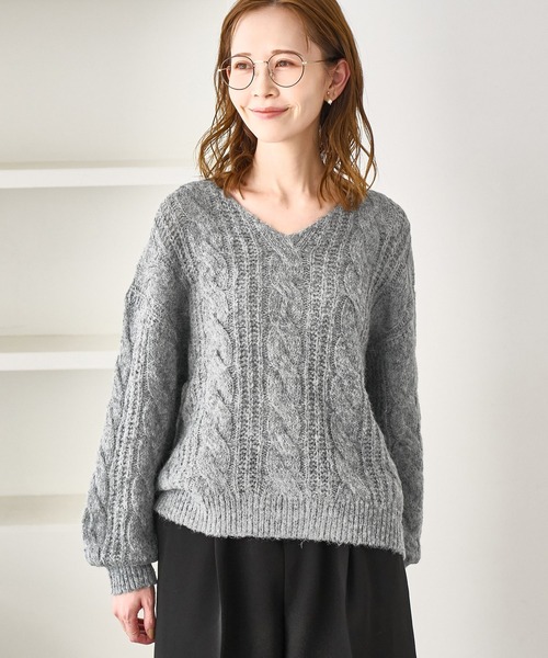 ROPE' PICNIC（ロペ ピクニック） ニット セーター ゆるケーブル編みV
