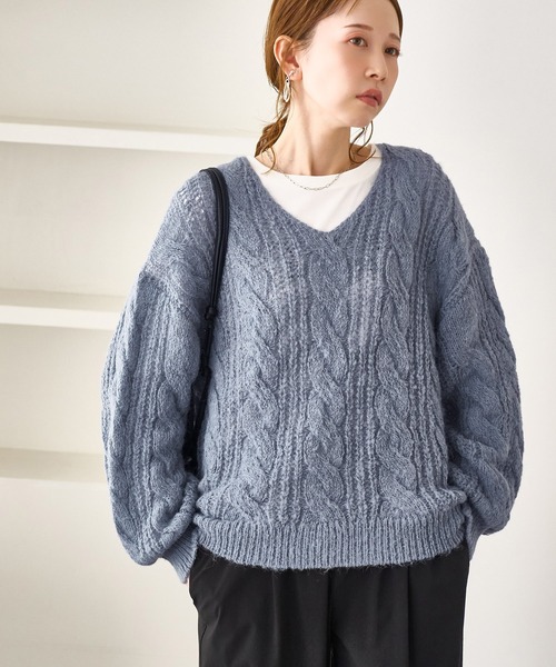 ROPE' PICNIC（ロペ ピクニック） ニット セーター ゆるケーブル編みV