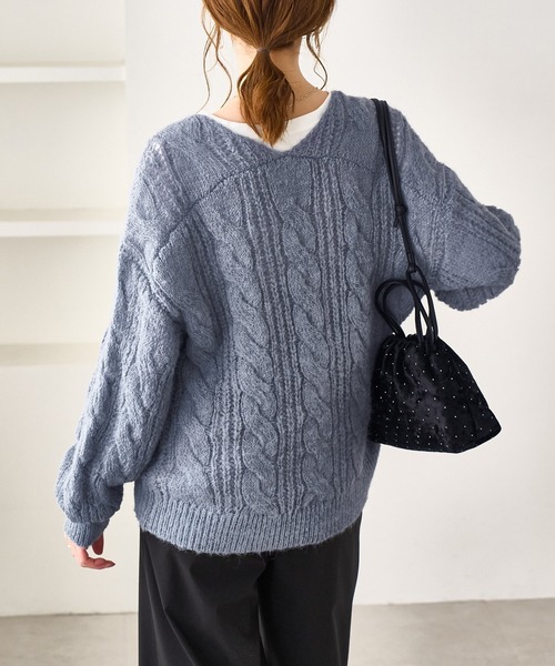 ROPE' PICNIC（ロペ ピクニック） ニット セーター ゆるケーブル編みV