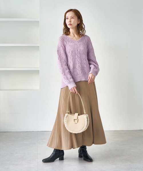 ROPE' PICNIC（ロペ ピクニック） ニット セーター ゆるケーブル編みV