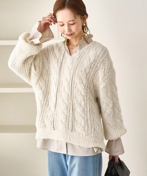 ROPE' PICNIC（ロペ ピクニック） ニット セーター ゆるケーブル編みV