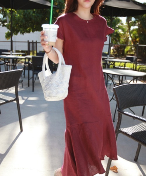 「a lot of love」 半袖ワンピース S ナチュラル レディース_画像8