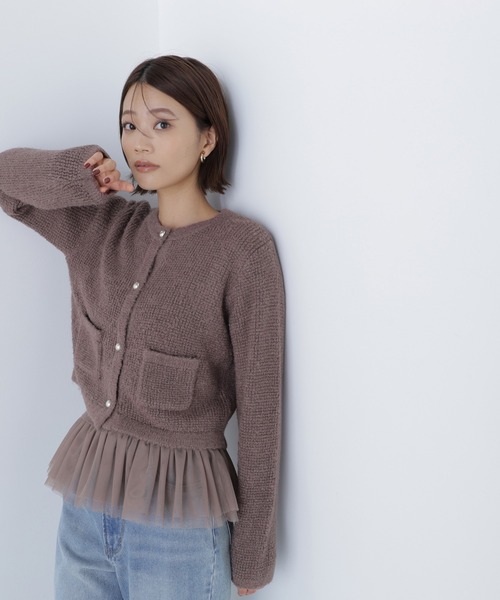 新品 アンサンブル ベイジ RIOU カーディガン ニットトップス セット 4