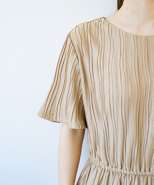 「haco!」 半袖ワンピース LARGE ライトカーキ レディース_画像9