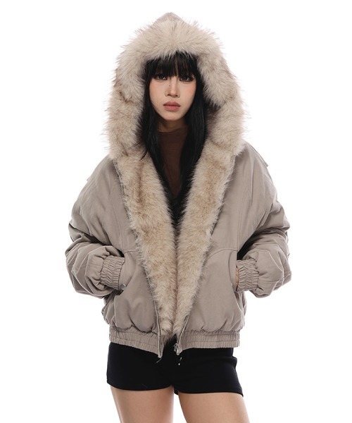 mushwear アウター　ダウン mushwear（マッシュウェア） ブルゾン アウター フェイクファーフード