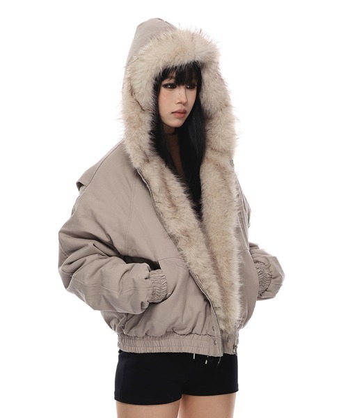 mushwear（マッシュウェア） ブルゾン アウター フェイクファーフード