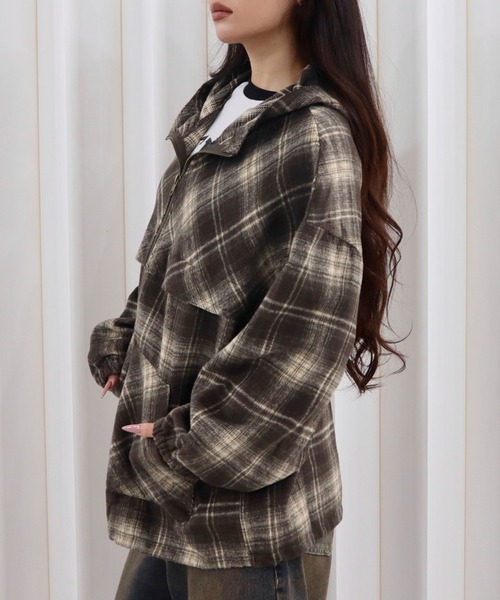 CECIL McBEE（セシルマクビー） ブルゾン アウター Fウールチェック柄