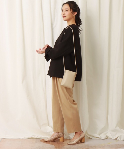 「libelle more」 「MARBLEWALTZ」ノーカラージャケット M ネイビー レディース_画像3