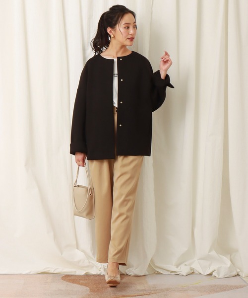 「libelle more」 「MARBLEWALTZ」ノーカラージャケット M ネイビー レディース_画像5