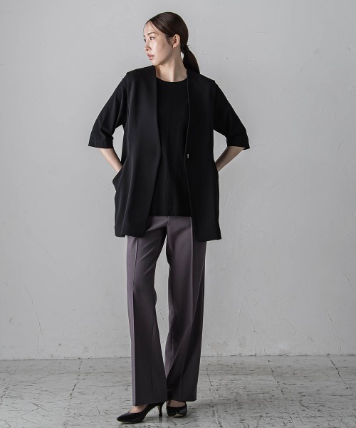 「la.f…」 スラックス 9号 チャコールグレー レディース_画像4