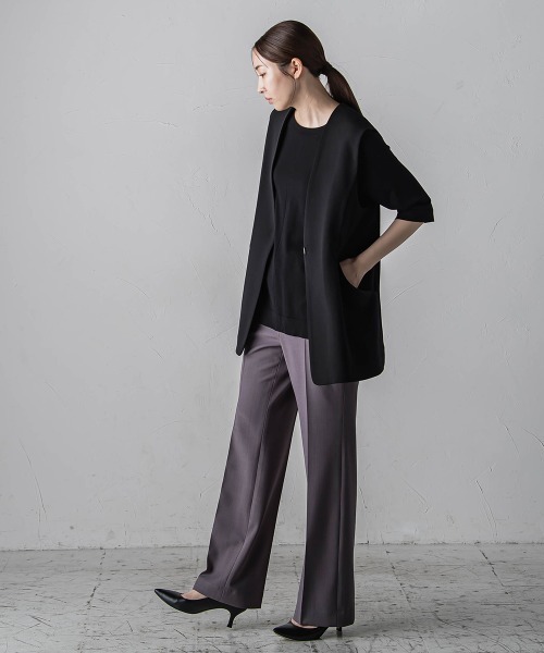 「la.f…」 スラックス 9号 チャコールグレー レディース_画像7