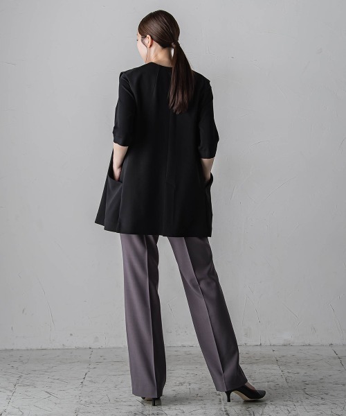 「la.f…」 スラックス 9号 チャコールグレー レディース_画像8