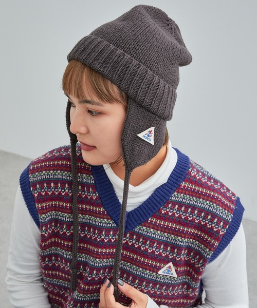 「GEVACO」 ニットキャップ ONE SIZE チャコールグレー レディース_画像2