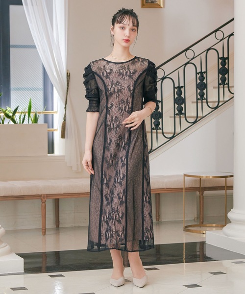 「niana」 長袖ワンピース M ブラウン レディース_画像3