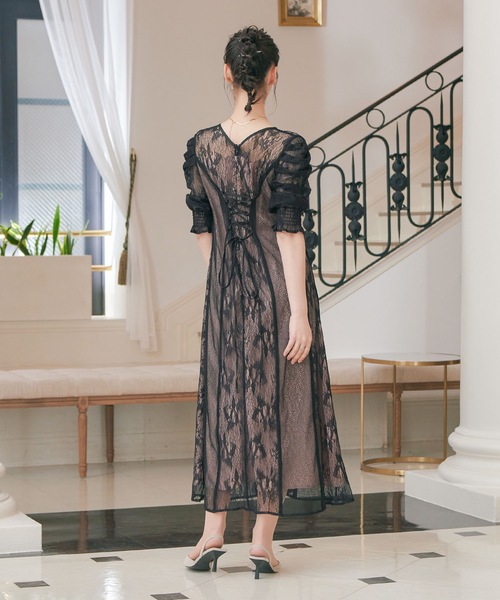 「niana」 長袖ワンピース M ブラウン レディース_画像6