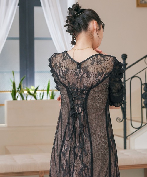 「niana」 長袖ワンピース M ブラウン レディース_画像7