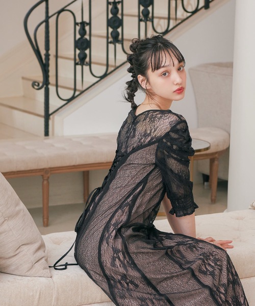 「niana」 長袖ワンピース M ブラウン レディース_画像9